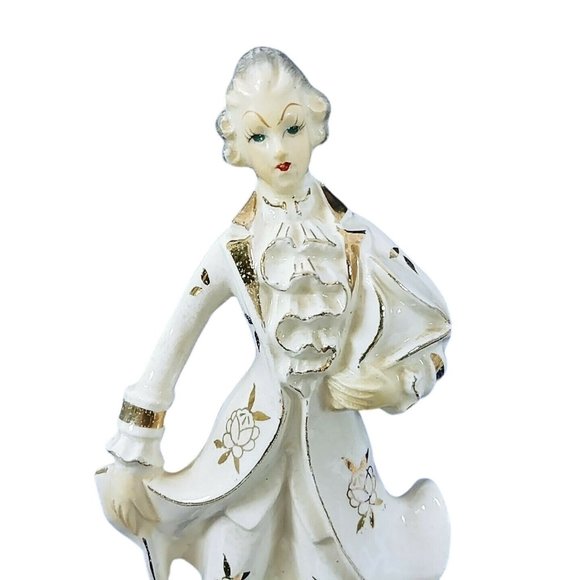 Figurine Victorian Male Porcelain Gold Details Handpainted Tilso Japan 8.5"H - Picture 2 of 10